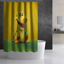 Шторка для душа Жёлтый крокодил, цвет: 3D-принт — фото 2