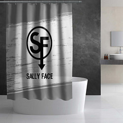 Шторка для душа Sally Face glitch на светлом фоне, цвет: 3D-принт — фото 2