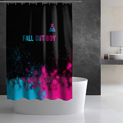 Шторка для душа Fall Out Boy - neon gradient: символ сверху, цвет: 3D-принт — фото 2