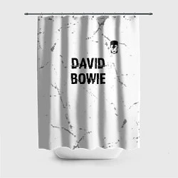 Шторка для душа David Bowie glitch на светлом фоне: символ сверху, цвет: 3D-принт