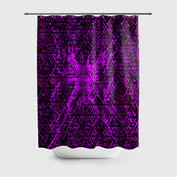 Шторка для душа Фиолетовая глитч инфекция, цвет: 3D-принт