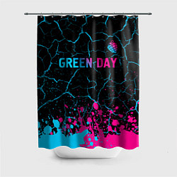 Шторка для душа Green Day - neon gradient: символ сверху, цвет: 3D-принт