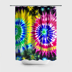 Шторка для душа Colorful floral composition - tie-dye, цвет: 3D-принт