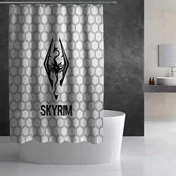 Шторка для душа Skyrim glitch на светлом фоне, цвет: 3D-принт — фото 2