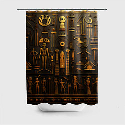 Шторка для душа Арт в стиле египетских письмен, цвет: 3D-принт