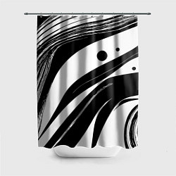 Шторка для душа Abstract black and white composition, цвет: 3D-принт