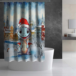 Шторка для душа Новогодний дракон 2024, цвет: 3D-принт — фото 2