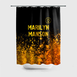 Шторка для душа Marilyn Manson - gold gradient посередине, цвет: 3D-принт