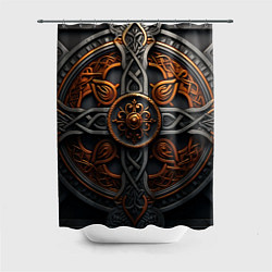 Шторка для душа Орнамент в викингском стиле, цвет: 3D-принт