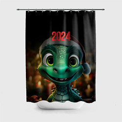 Шторка для душа Новогодний дракон, цвет: 3D-принт