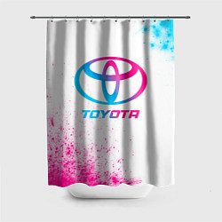 Шторка для душа Toyota neon gradient style, цвет: 3D-принт