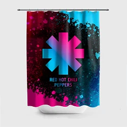 Шторка для душа Red Hot Chili Peppers - neon gradient, цвет: 3D-принт