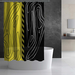 Шторка для душа Яркие линии в темноте, цвет: 3D-принт — фото 2