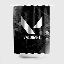 Шторка для душа Valorant glitch на темном фоне, цвет: 3D-принт