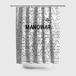 Шторка для душа Manowar glitch на светлом фоне посередине, цвет: 3D-принт