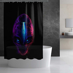 Шторка для душа UFO alien head, цвет: 3D-принт — фото 2