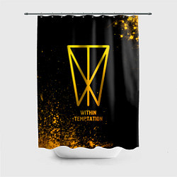 Шторка для душа Within Temptation - gold gradient, цвет: 3D-принт