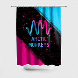 Шторка для душа Arctic Monkeys - neon gradient, цвет: 3D-принт