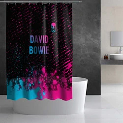 Шторка для душа David Bowie - neon gradient посередине, цвет: 3D-принт — фото 2