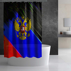 Шторка для душа Герб РФ патриотический стиль, цвет: 3D-принт — фото 2