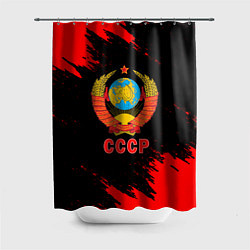 Шторка для душа СССР красные краски, цвет: 3D-принт