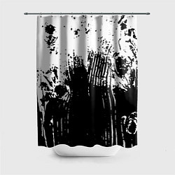 Шторка для душа Черно-белая абстракция гранж, цвет: 3D-принт