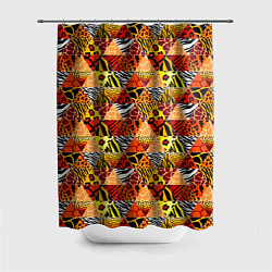 Шторка для душа Лоскутные треугольники, цвет: 3D-принт