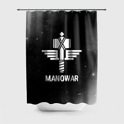 Шторка для душа Manowar glitch на темном фоне, цвет: 3D-принт