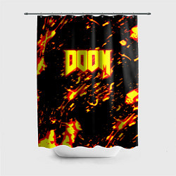 Шторка для душа Doom огненный стиль ад марса, цвет: 3D-принт