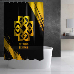Шторка для душа Breaking Benjamin - gold gradient, цвет: 3D-принт — фото 2