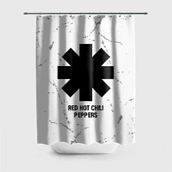 Шторка для ванной Red Hot Chili Peppers glitch на светлом фоне
