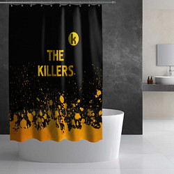 Шторка для душа The Killers - gold gradient посередине, цвет: 3D-принт — фото 2