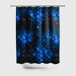 Шторка для ванной Синий трескающийся камень