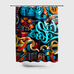 Шторка для душа Abstract graffiti - ai art, цвет: 3D-принт