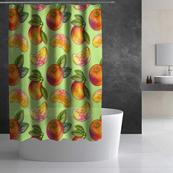 Шторка для душа Мандарины с дольками, цвет: 3D-принт — фото 2