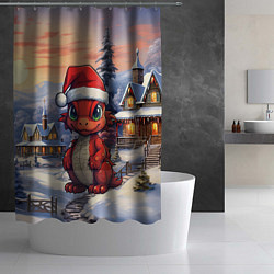 Шторка для душа Дракоша 2024 новогодний символ года, цвет: 3D-принт — фото 2