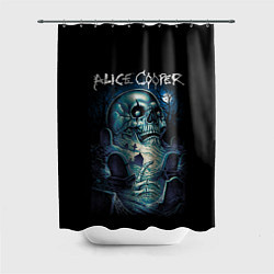 Шторка для душа Night skull Alice Cooper, цвет: 3D-принт