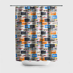 Шторка для душа Ретро магнитофонные кассеты, цвет: 3D-принт
