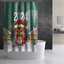 Шторка для душа Хмурый дракон 2024, цвет: 3D-принт — фото 2