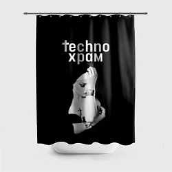 Шторка для ванной Techno храм монашка с золотыми браслетами