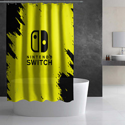 Шторка для душа Nintendo switch краски на жёлтом, цвет: 3D-принт — фото 2