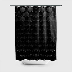 Шторка для душа Чёрные текстуры соты, цвет: 3D-принт