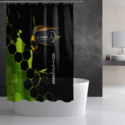 Шторка для душа Мерседес AMG тёмный, цвет: 3D-принт — фото 2