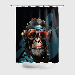 Шторка для душа Крутая обезьяна в очках, цвет: 3D-принт