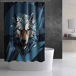 Шторка для душа Красивый грозный волк, цвет: 3D-принт — фото 2
