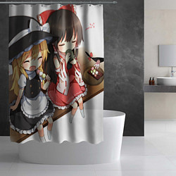 Шторка для душа Touhou Project Reimu and Marisa chibi, цвет: 3D-принт — фото 2