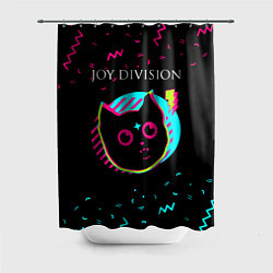 Шторка для душа Joy Division - rock star cat, цвет: 3D-принт
