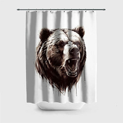 Шторка для душа Медведь симпатяга, цвет: 3D-принт