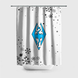 Шторка для душа Skyrim logo winter, цвет: 3D-принт