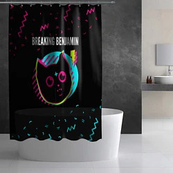 Шторка для душа Breaking Benjamin - rock star cat, цвет: 3D-принт — фото 2